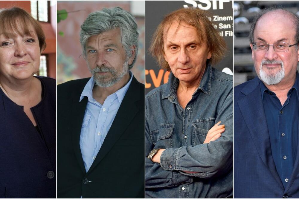 Dubravka Ugrešić, Karl Uve Knausgor, Mišel Uelbek i Salman Ruždi, Foto: :AGF s.r.l. / Shutterstock Editorial / Profimedia/EPA/Andreu Dalmau/Clemens Niehaus / Zuma Press / Profimedia/EPA/PETER FOLEY