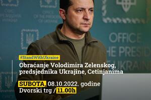 Prijestonica: Zelenski se u subotu obraća Cetinjanima