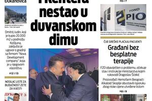 Naslovna strana "Vijesti" za 8. oktobar 2022.