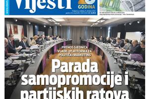 Naslovna strana "Vijesti" za 9. oktobar 2022.