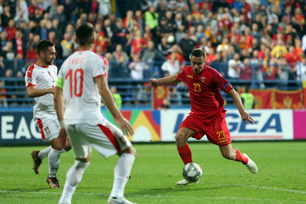Adam Marušić na meču sa Srbijom 2018., Foto: Filip Roganović