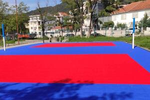 Tivat: Finished landscaping of the volleyball court in the yard of Elementary School "Drago...