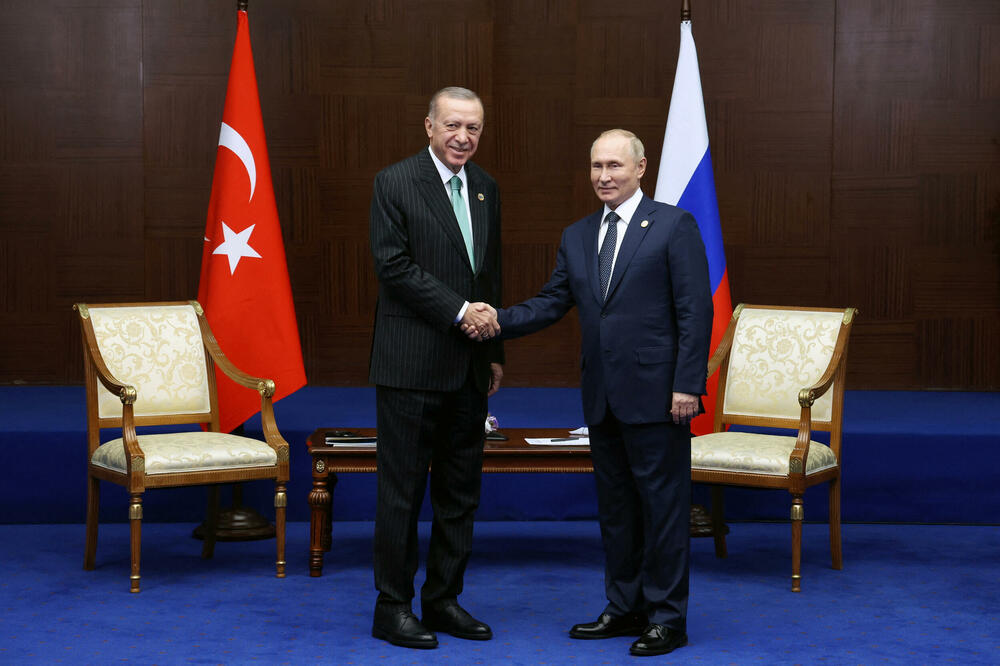 Erdogan i Putin juče u Astani, Foto: Rojters