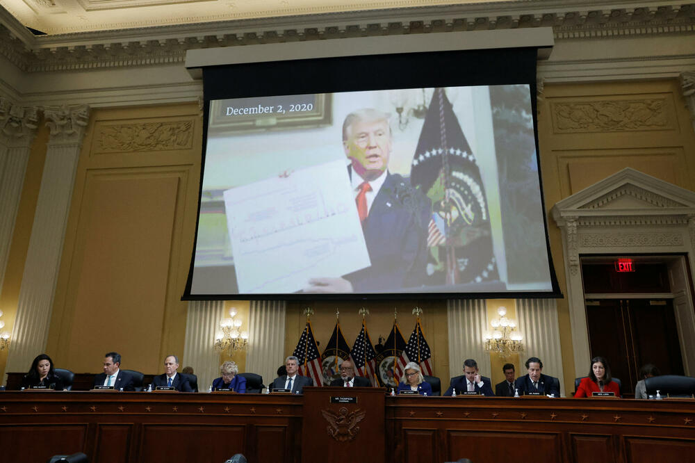 Komisija Predstavničkog doma američkog Kongresa: Tramp na video bimu, Foto: Reuters