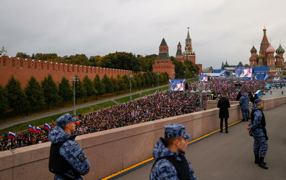Pripadnici policije tokom koncerta povodom pripajanja ukrajinskih teritorija 