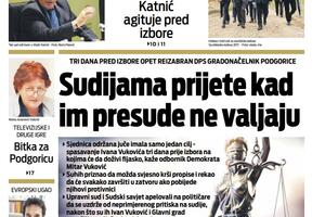 Naslovna strana "Vijesti" za 21. oktobar 2022. godine