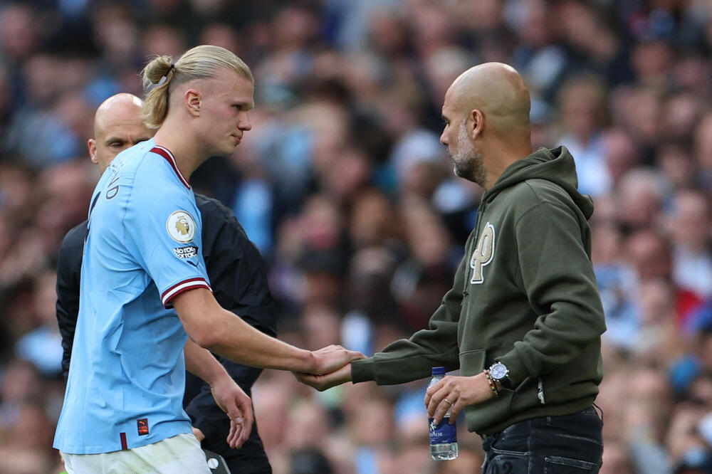 Gvardiola i Haland, Foto: Reuters