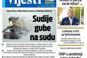 Naslovna strana "Vijesti" za 27. oktobar 2022. godine