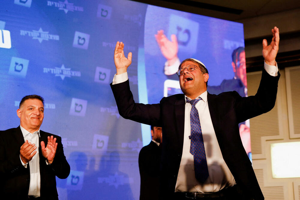 Itamar Ben-Gvir nakon objave rezultata izlaznih anketa, Foto: Reuters