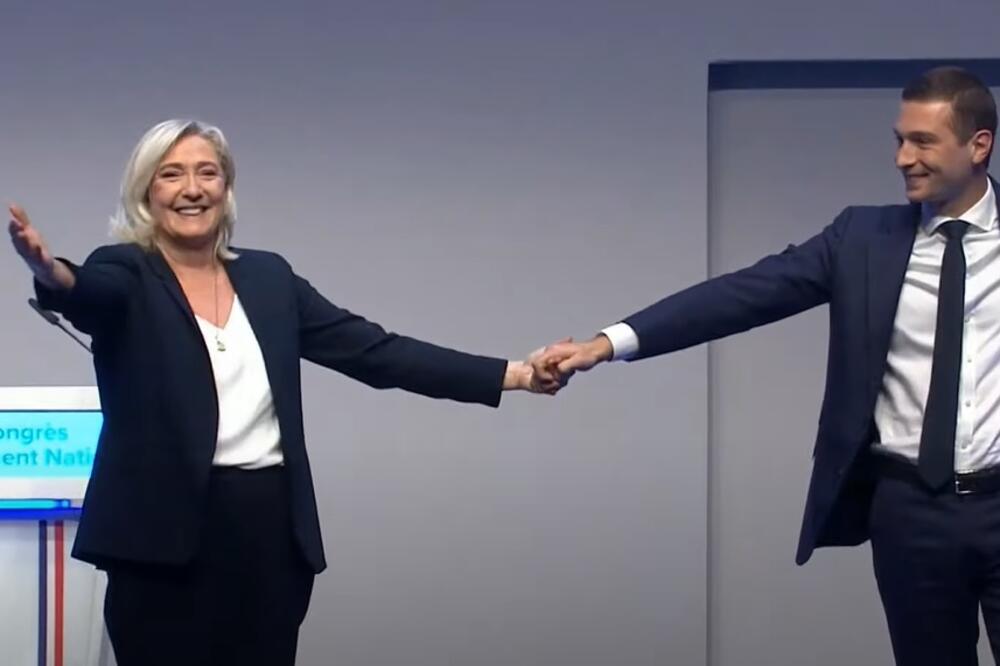 Le Pen i Bardela, Foto: Screenshot/Youtube