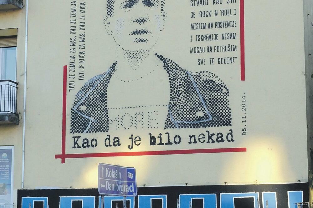 Mural sa likom Milana Mladenovića u Podgorici