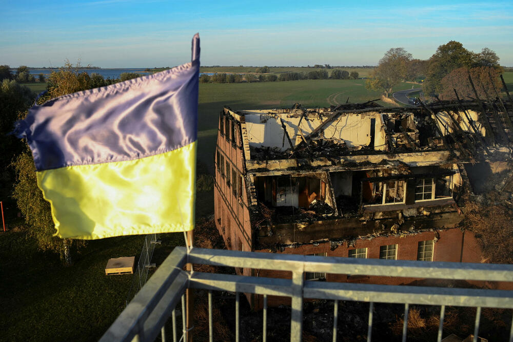 Ostaci kuće Crvenog krsta za ukrajinske izbjeglice kod Vismara u Njemačkoj, Foto: Rojters