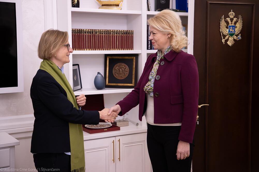 <p>Đurović je, na sastanku sa izaslanicom Ministarstva vanjskih poslova Njemačke Suzan Šuc, izrazila zadovoljstvo rezultatima Samita lidera Berlinskog procesa, te potpisivanjem tri regionalna sporazuma</p>