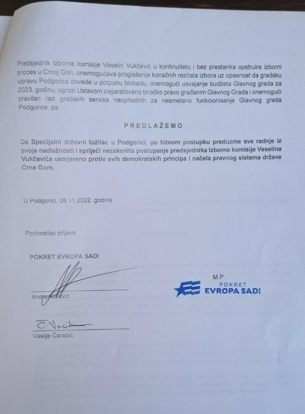 <p>Veselin Vukčević je rekao "Vijestima" da će odgovoriti na navode iz prijave i najavio da će i on podnijeti krivičnu prijavu</p>