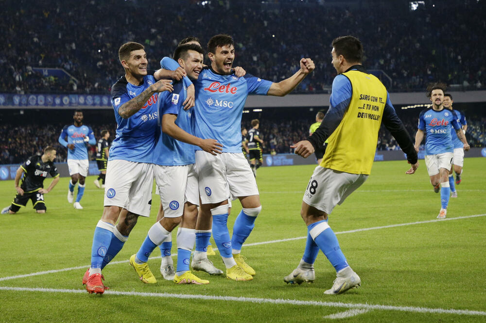 Slavlje fudbalera Napolija, Foto: Reuters