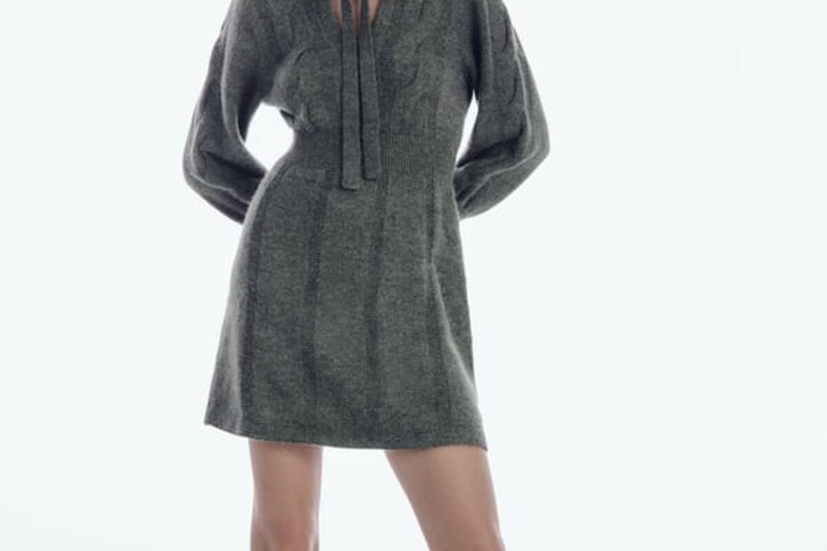 Платье Зара Серое фото 3