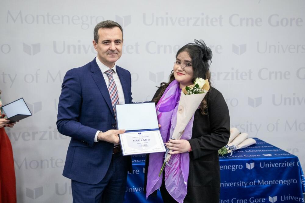 Rektor UCG Vladimir Božović i Tamara Simonović, Foto: UCG