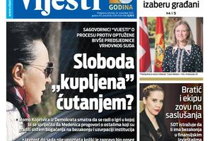 Naslovna strana "Vijesti" za 24. novembar 2022.
