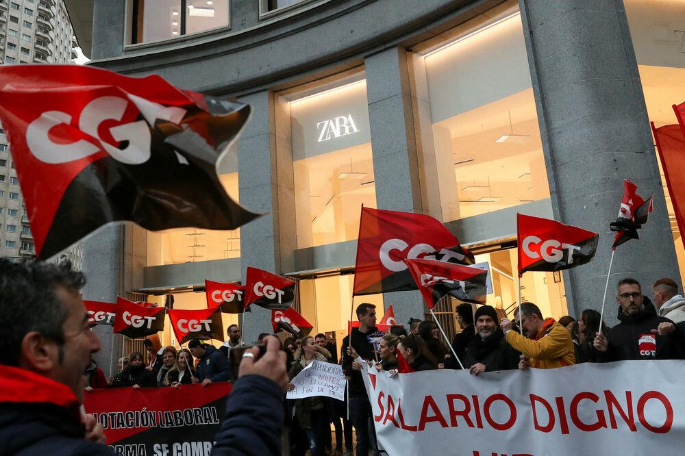 Protest ispred najveće Zara radnje u Madridu, Foto: REUTERS