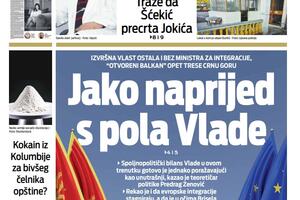 Naslovna strana "Vijesti" za 26. novembar 2022.