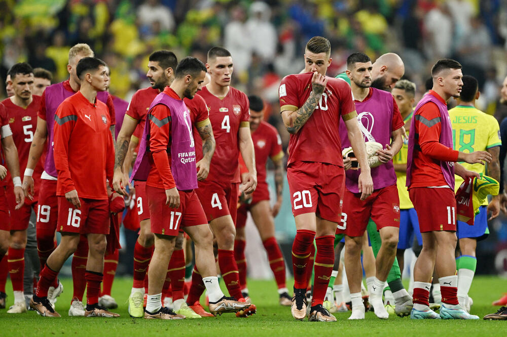 Fudbaleri Srbije nakon poraza od Brazila, Foto: Reuters