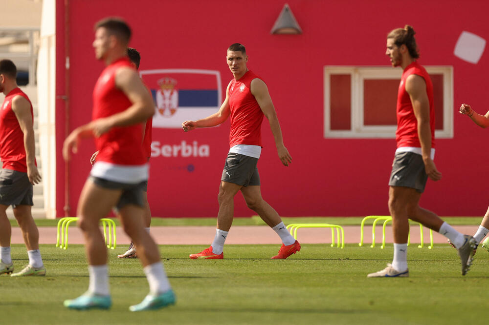 Fudbaleri Srbije na treningu, Foto: Reuters