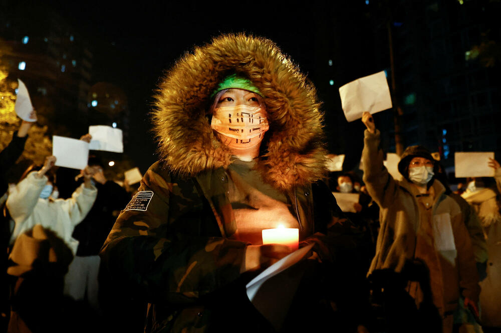 Sa protesta u Pekingu, Foto: Rojters