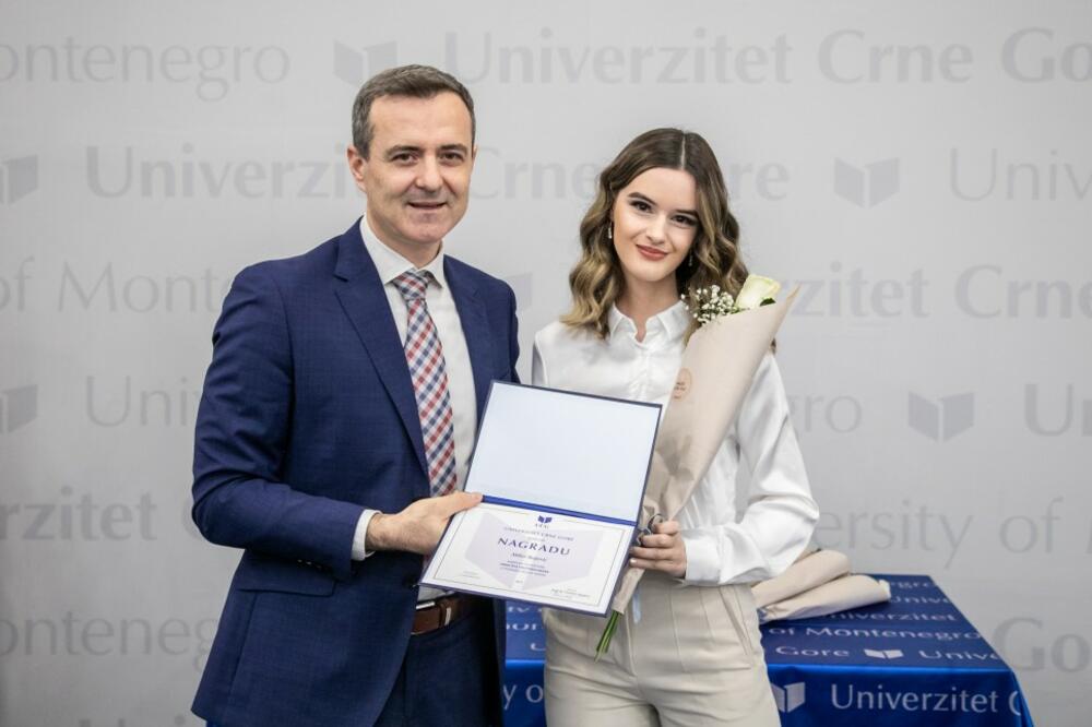 Milica Bojović i rektor UCG Vladimir Božović, Foto: UCG