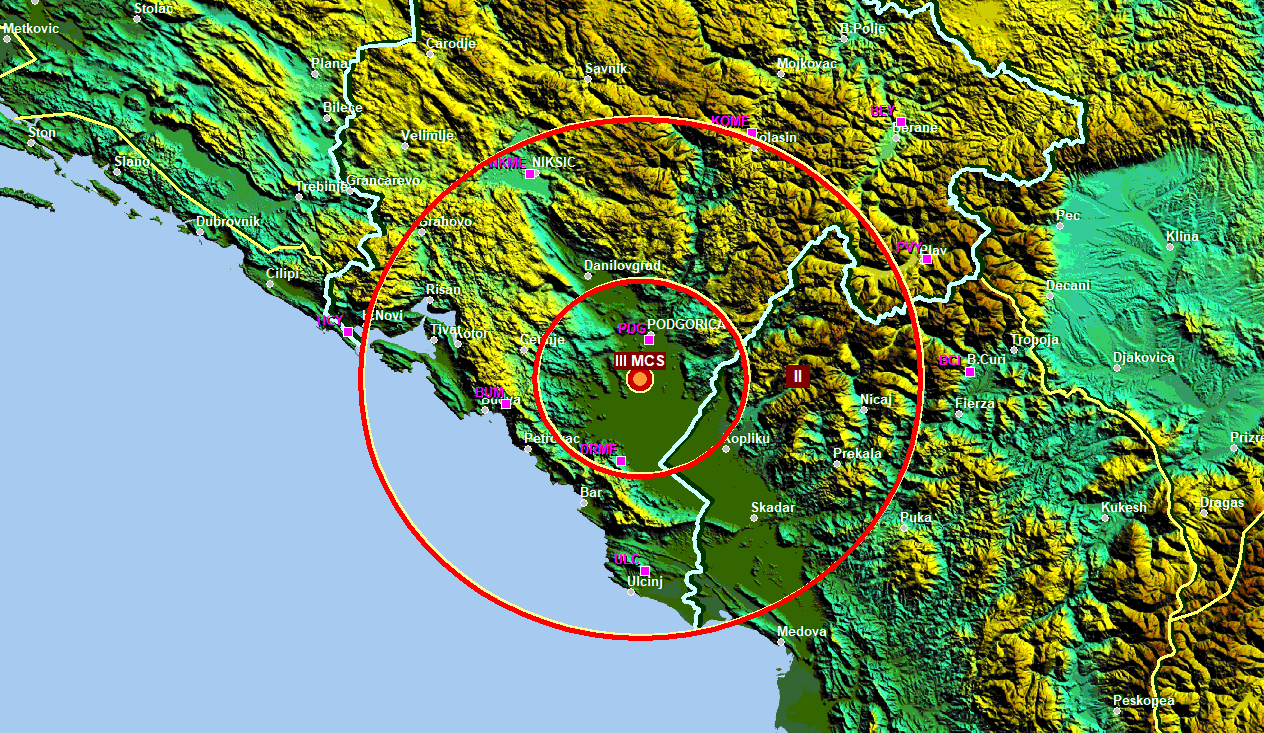 Zemljotres manje jačine u okolini Podgorice