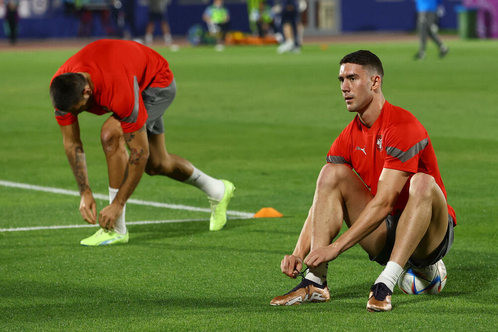 Vlahović na treningu, Foto: Reuters