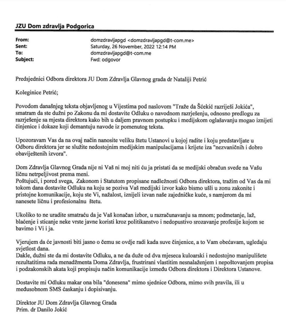 dopis Jokić