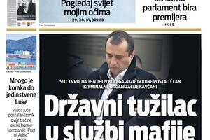 Naslovna strana "Vijesti" za 10. decembar 2022.