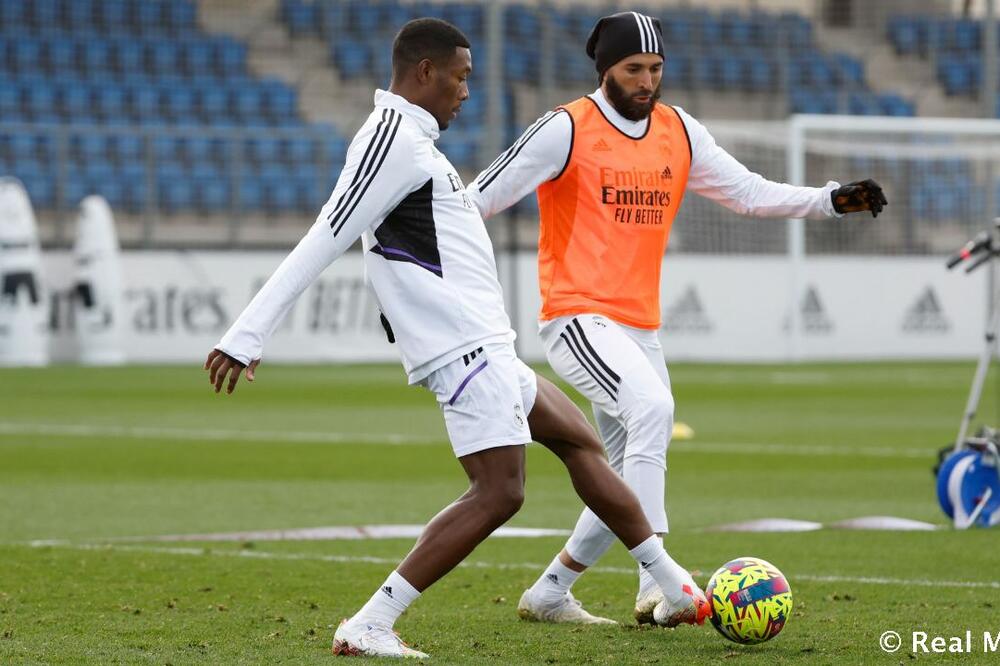 Alaba i Benzema na današnjem treningu u Madridu, Foto: realmadrid.com
