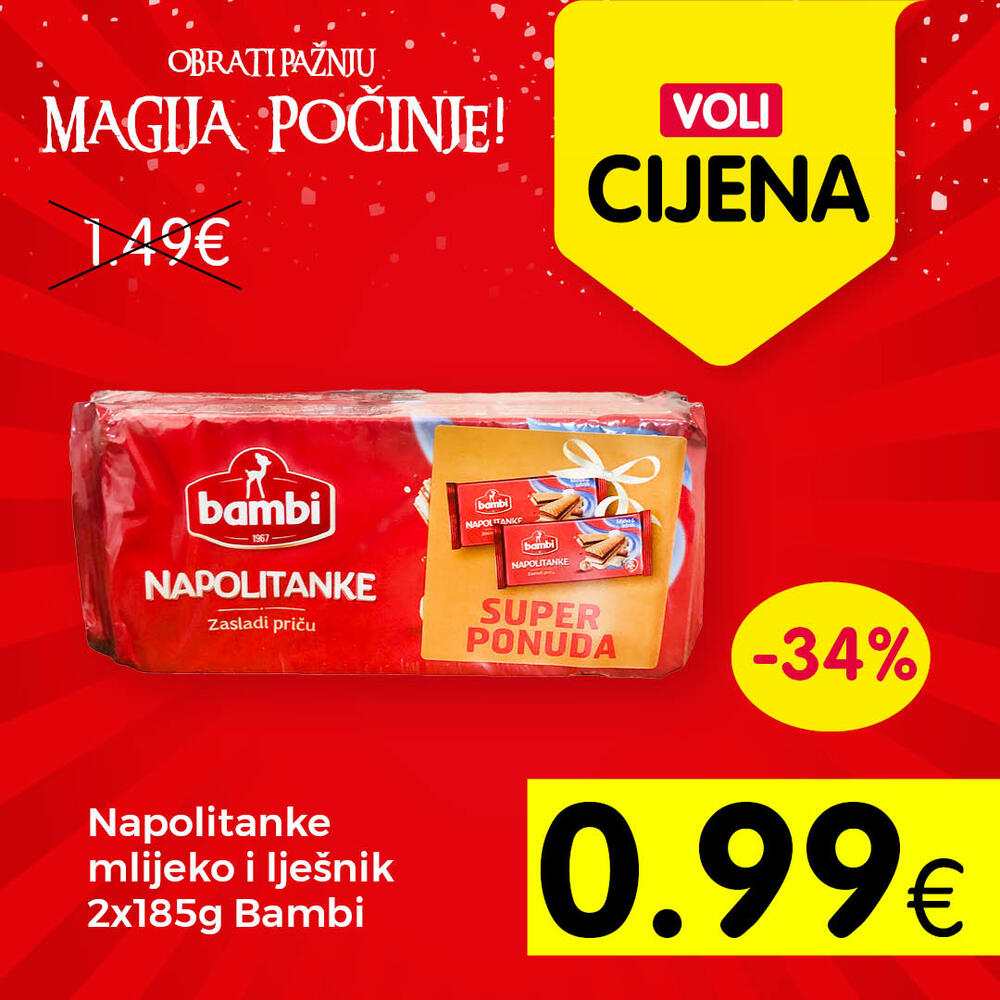 <p>Za maskimalnu uštedu posjetite obližnji VOLI ili Naš diskont market, i kupujte artikle po VOLI cijenama.</p>