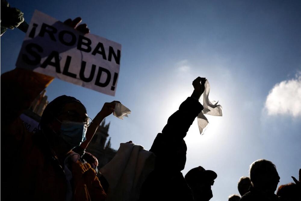 Protest zdravstvenih radnika u Madridu