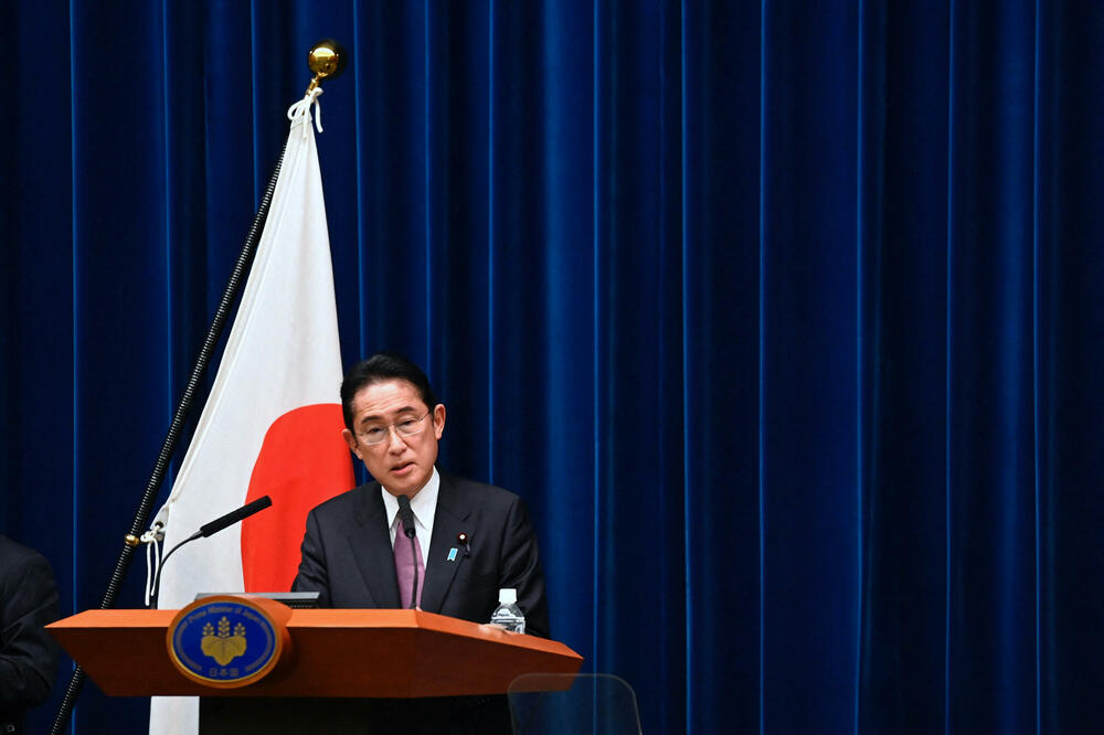 Premijer Fumio Kišida na jučerašnjoj konferenciji za novinare, Foto: Reuters