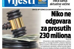 Naslovna strana "Vijesti" za 18. decembar 2022. godine