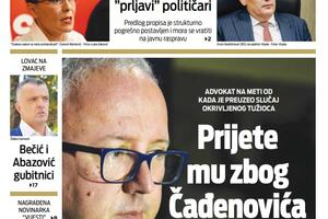 Naslovna strana "Vijesti" za 20. decembar 2022. godine