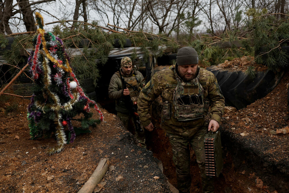 Ukrajinski vojnici na ratištu u Bahmutu