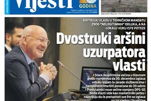 Naslovna strana "Vijesti" za 25. decembar 2022. godine