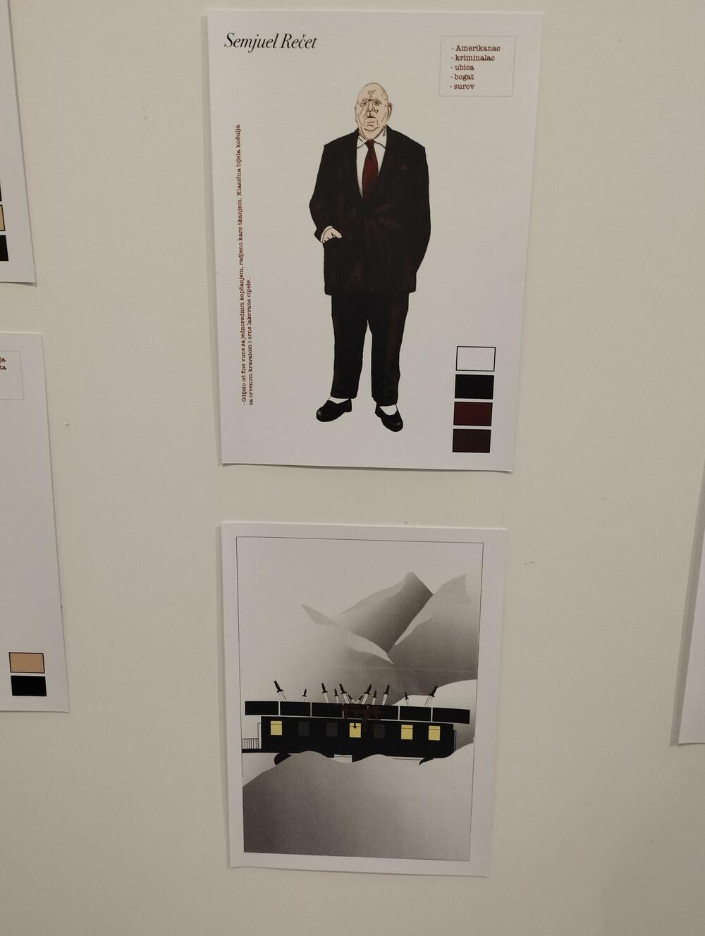 <p>Ilustracija kostima likova iz romana Agate Kristi “Ubistvo u Orijent ekspresu” i “San ljetnje noći”, koju je mentorisala Ana Vasiljević Čelar, čini jednu cjelinu ove izložbe, dok drugu cjelinu čine rekonstruisni istorijski kostimi sa poznatih umjetničkih slika i filmova pod mentorstvom Marije Stanković</p>