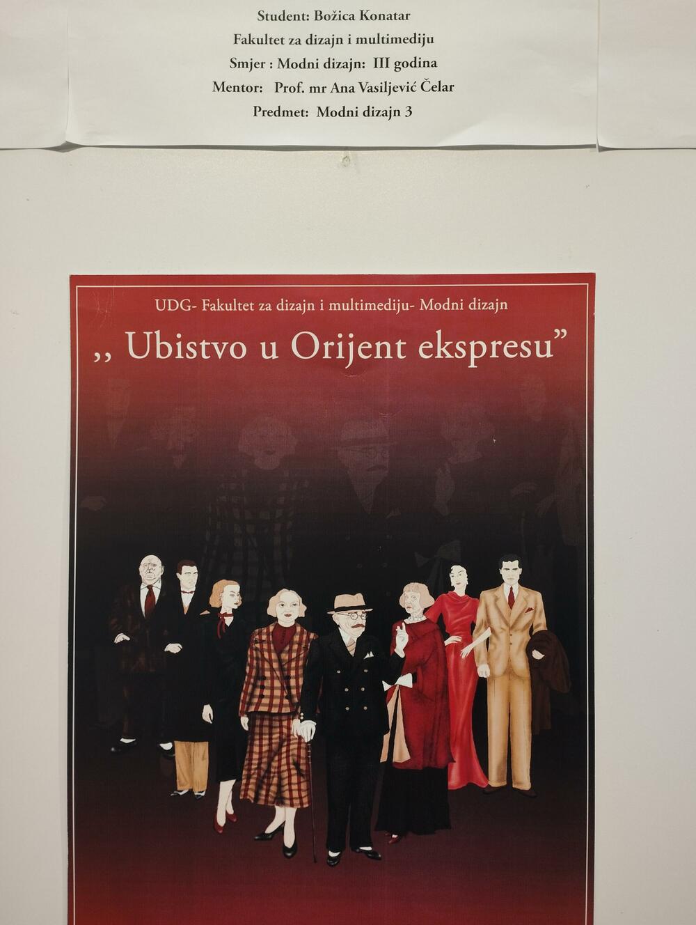 <p>Ilustracija kostima likova iz romana Agate Kristi “Ubistvo u Orijent ekspresu” i “San ljetnje noći”, koju je mentorisala Ana Vasiljević Čelar, čini jednu cjelinu ove izložbe, dok drugu cjelinu čine rekonstruisni istorijski kostimi sa poznatih umjetničkih slika i filmova pod mentorstvom Marije Stanković</p>