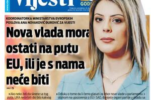 Naslovna strana "Vijesti" za 26. decembar 2022. godine