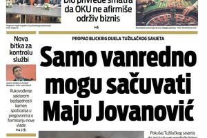 Naslovna strana "Vijesti" za 27. decembar 2022.