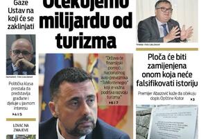 Naslovna strana "Vijesti" za 4. januar 2023. godine