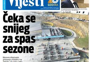 Naslovna strana "Vijesti" za 9. januar 2023.