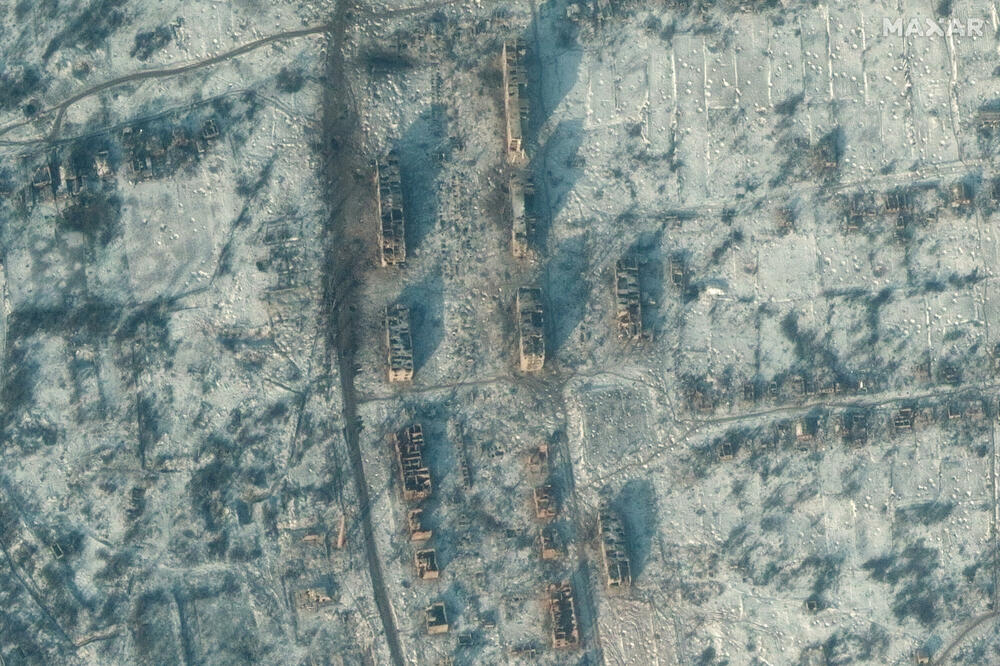 Satelitski snimak uništenih zgrada u Soledaru, Foto: Reuters