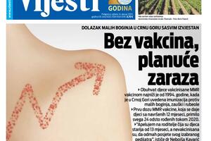 Naslovna strana "Vijesti" za 14. januar 2023. godine