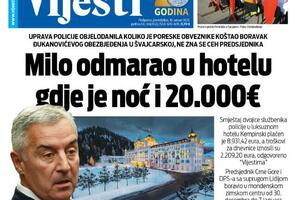 Naslovna strana "Vijesti" za 16. januar 2023.