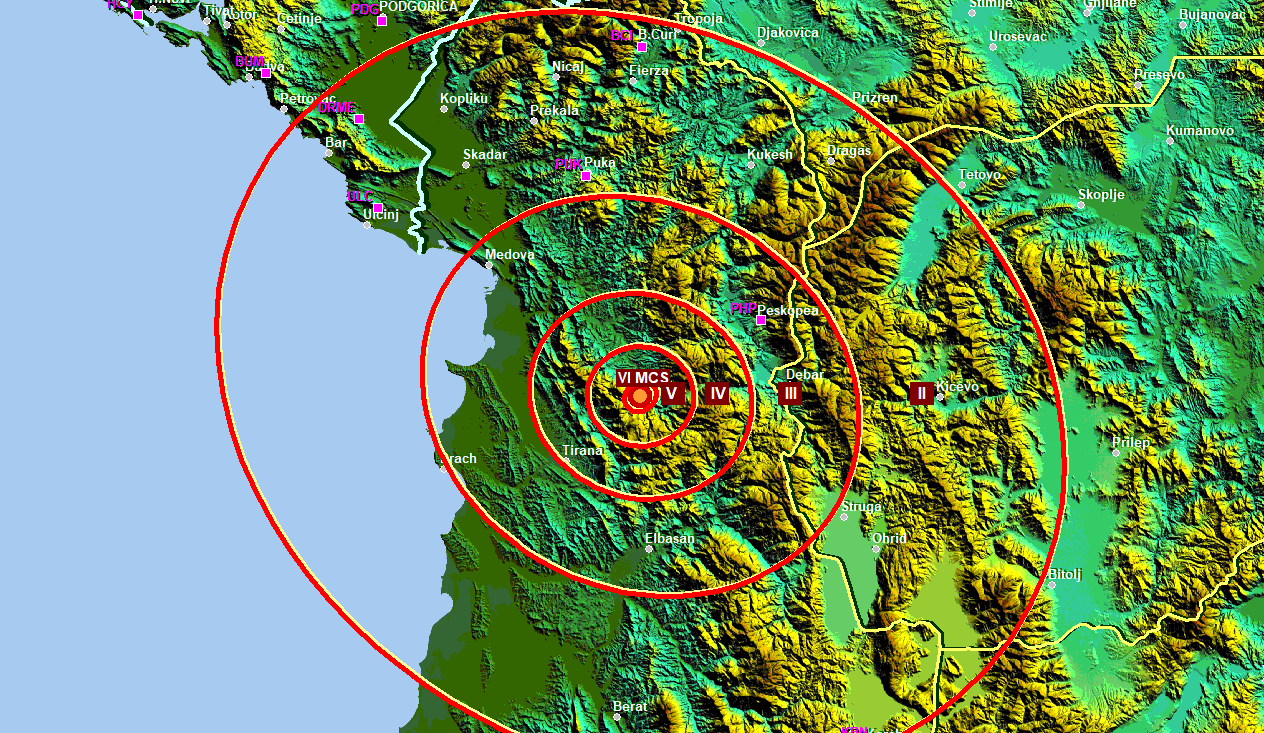 Zemljotres jačine 3,9 stepeni po Rihteru kod Tirane
